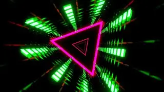 🎧 PRISMAWERK 4K &ndash; Neon-Dreieckstunnel Pink & Gr&uuml;n | Hypnotischer Sci-Fi-Loop (Ohne Audio)