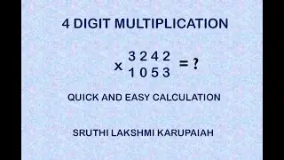 Easy way of Multiplying 4 Digit Number | Vedic Math | Vertically and Crosswise Method | Speed Math