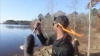 BANKFISHING FOR GIANT CATFISH🔥🎣AND LEARNING SURVIVAL SKILLS🏕️