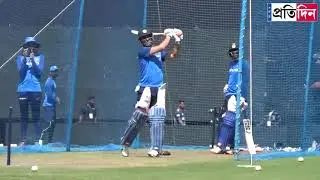 MS Dhoni smashing sixes in net practice