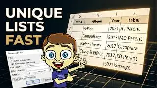 Excel Trick to List Only the Unique Stuff!