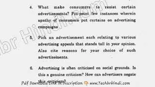 2019 MBA 3rd Sem Advertising Management Question Paper
