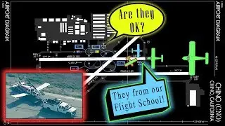 [REAL ATC] Piper PA-28 suffers a runway excursion at Chino, CA!
