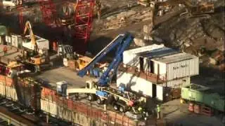 Concrete pumper folding in- Time Lapse