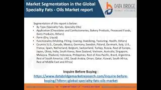 Global Specialty Fats   Oils Market