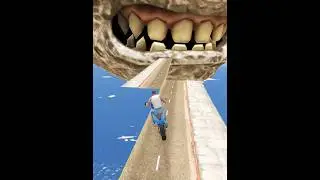 Franklin Enter Inside Scary Moon 💀🤯 INDIAN BIKE DRIVING 3D | #shorts #maxer