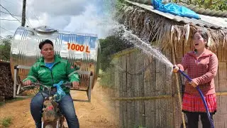 A kind young man gifted a 1000-liter water tank to a single mother - Ly Tieu Mila