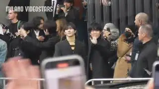 ENHYPEN ENHA arrival @ Milan Fashion Week 15 January 2023 show Prada Milano