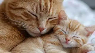 Mama Cat Restores Kitten&rsquo;s Feather Hat After a Milky Mishap in the Toy Kitchen 