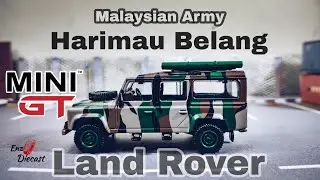 Diecast MINI GT Land Rover Defender 110 | Malaysian Army | Harimau Belang