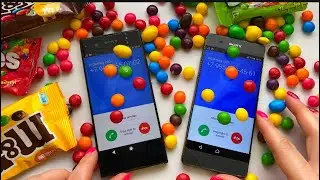 Sony Xperia XA vs XA1 Incoming call with M&M's and Skittles