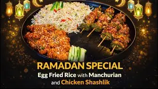 Easy recepi egg fried rice with Manchurian and air fryer shashlik stick