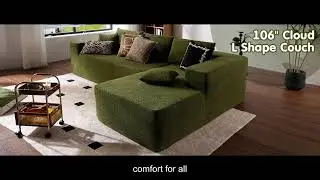 Ovios 104 Cloud Sectional Couch: Experience Versatile Modern Modular Design - No Assembly Needed Dee