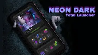 Neon Dark Homescreen - Best Total Launcher Themes #19