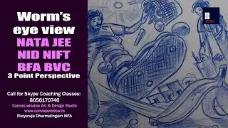Worm's eye view | Ant's Eye view | 3 Point Perspective | NATA Old Question & Answer