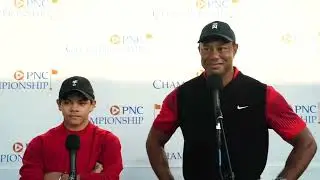 Tiger Woods and Charlie Woods Sunday Flash Interview 2022 PNC Championship &middot; Round 2