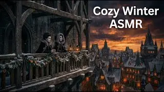 Dark Academia Winter Ambience - Witches Tea Time on Snowy Balcony