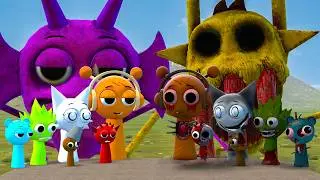 ALL SPRUNKI FAMILY VS ALL HORROR SPRUNKI FAMILY in Garry's Mod?!