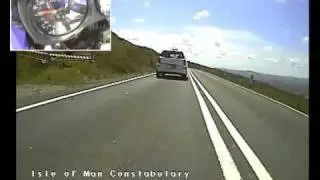 Evo being chased by an unmarked police bike on the Isle of man