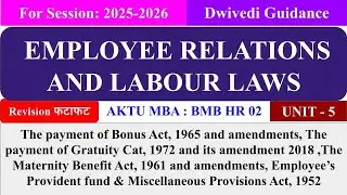 Employee Relations and Labour Laws Unit 5, Employee Relations and Labour Laws mba 3rd sem, aktu mba