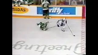 Mike Modano (Slashing Major/Game Misconduct) Against Gary Leeman Dec. 16th, 1989 (Replay)
