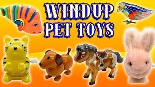 Windup Pet Toys Collection | Colorful Swing Tail Fish | Flip Cat | Weiner Dog | Rabbit | Pony Pal