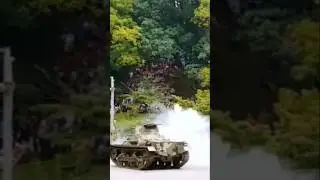 WW D Day Tank on Fire: Soldier Abandons Tank During Battle at D-Day Reenactment in Conneaut, Ohio
