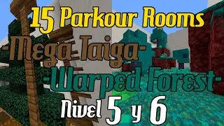 Muy f&aacute;cil | 15 Parkour Rooms | Nivel 5 y 6 - Mega Taiga y Warped Forest | Minecraft | WalkerNobyl