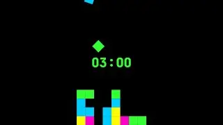 3 Minutes Timer ⏳ ASMR Falling Bricks Countdown (8 Cols, Speed 3, Theme cyberpunk)