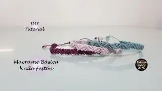 DIY Tutorial Cómo Hacer una Pulsera de Macramé Básica Fácil Nudo Festón Paso a Paso Macrame Bracelet