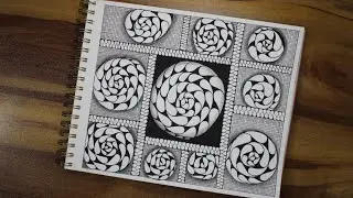 🎧 ASMR Drawing ✍️ | No Talking | Pen on Paper Sounds | Part 3 - Spiral to Flower 🗓️ Day 95