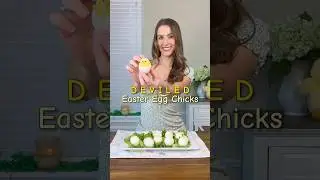 DEVILED EASTER EGG CHICKS 🐣🥚 An Easter food idea! #easterfood #easterideas #deviledeggs #easterdiy