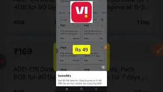 Vi internet data plan recharge Rs 49 #universeofrakesh  #49