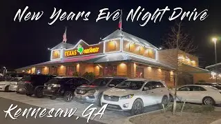 🎆 4K 60FPS New Year’s Eve Night POV Shopping Plaza Drive | Last Drive of the Year | Kennesaw GA