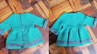 CASACO INFANTIL CROCHE - 1 a 2 anos.