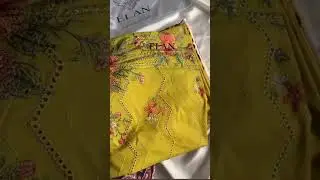mustard colour print osam embroidery lawn collection #ELAN #viral #shortsvideo #fashion