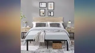 Yaheetech Rustic Platform Bed Frame Queen with Wooden Headboard, Industrial Higher review