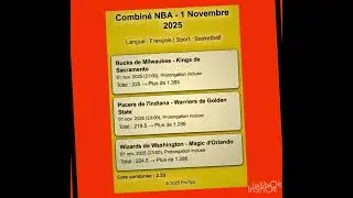 Combin&eacute; NBA 1er Novembre 2025 🔥 