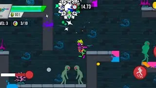 Stickman vs Zombie shooter gameplay walkthrough colour temple in blue gate