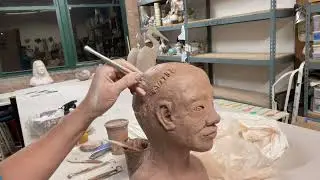 Clay Bust Sculpting  Part 3 hollowing to avoid explosion in the kiln #clay #art #ceramic #finearts