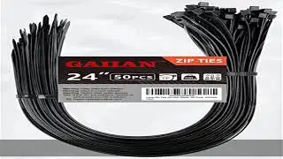 Long Zip Ties Heavy Duty 24 inch, Large Zip Ties with 200 lbs Tensile Strength, Big Cable Ties, Bla