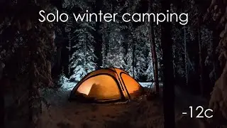 Camping Alone in Deep Snow with a Wood Stove | Cozy & Warm