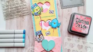 LAWN FAWN SLIMLINE CARD FOR VALENTINE FEAT. SPECIAL DELIVERY