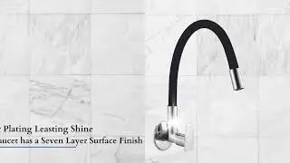 Prestige Flexible Sink Cock With Wall Flange Black
