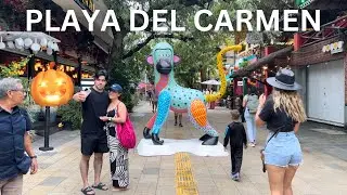 Trick or Treat on a Playa del Carmen Halloween Dia de los Muertos 4K 2024 Walking Tour!