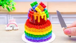 Mini Rainbow KITKAT Cake Recipe 🌈 Satisfying Mini Cake Decorating and DIY