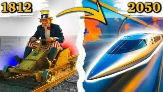 🚆 American Trains Evolution | From Hand-Powered Carts to Futuristic Hyperloop | 1800 - 2050