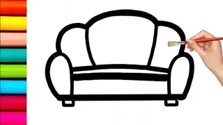 Sofa drawing. painting and colouring for kids and toddlers , drawing sofa,#drawing #sofadrawing