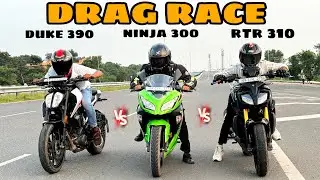 NINJA 300 vs DUKE 390 vs RTR 310 Drag 🏁 || #battle #bike || who is winner ? 🏆 @Ridewithumang
