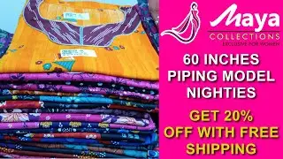 60 Inches Height piping model new collection nighties | #pipingneck #60inches #mayacollections